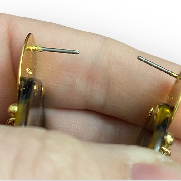 162‎ J. Crew Tortoise Rhinestone Flower Earrings - Picture 8 of 10